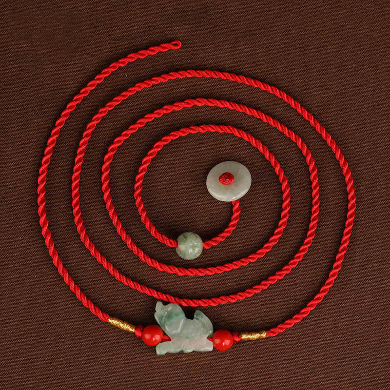 Wear FengShui Jade Peace Buckle Blessing Red String Belly Chain