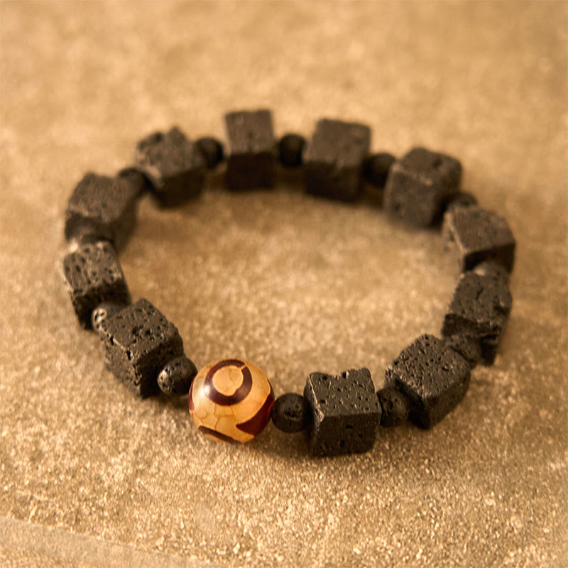 Wear FengShui Lava Rock Dzi Bead Healing Bracelet