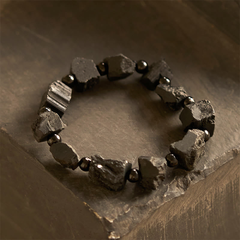 Wear FengShui Black Tourmaline Irregular Stone Positive Bracelet