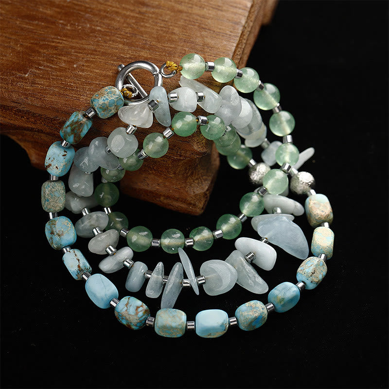 Wear FengShui Green Emperor Stone Green Aventurine Happiness Triple Wrap Bracelet
