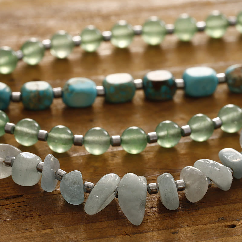 Wear FengShui Green Emperor Stone Green Aventurine Happiness Triple Wrap Bracelet