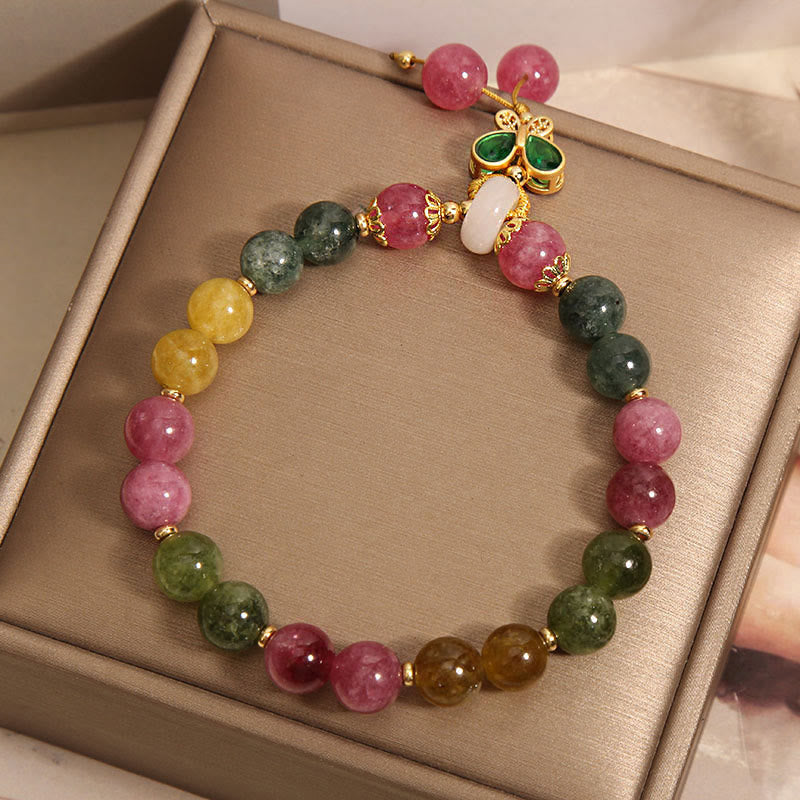 Wear FengShui Tourmaline Jade Butterfly Wisdom Bracelet