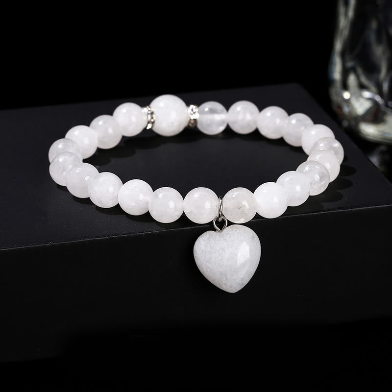 Wear FengShui Various Crystal Green Aventurine Love Heart Balance Bracelet
