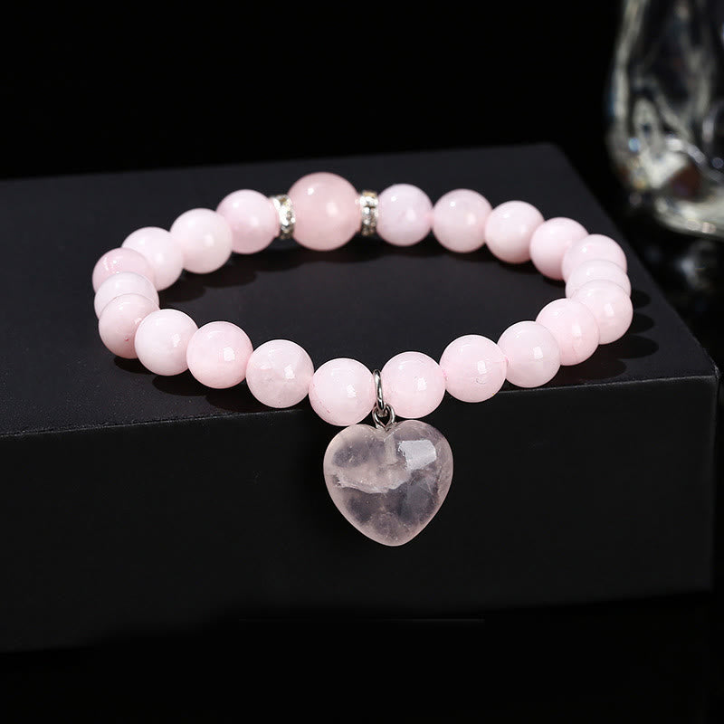 Wear FengShui Various Crystal Green Aventurine Love Heart Balance Bracelet