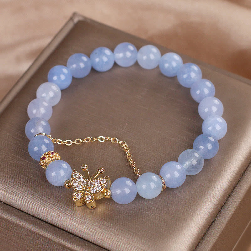 Wear FengShui Aquamarine Butterfly Serenity Bracelet