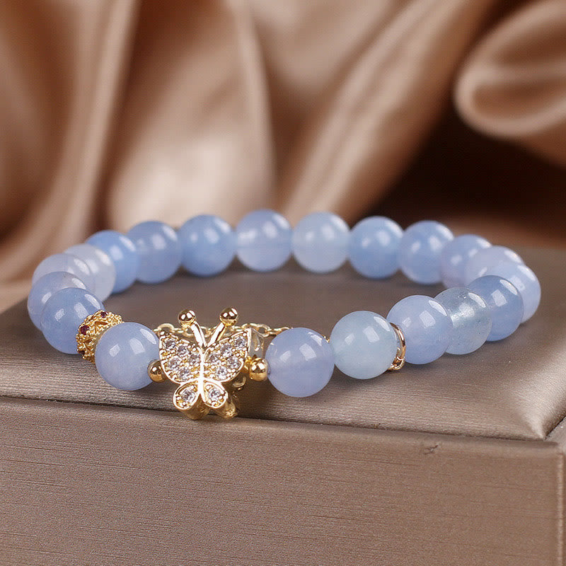 Wear FengShui Aquamarine Butterfly Serenity Bracelet