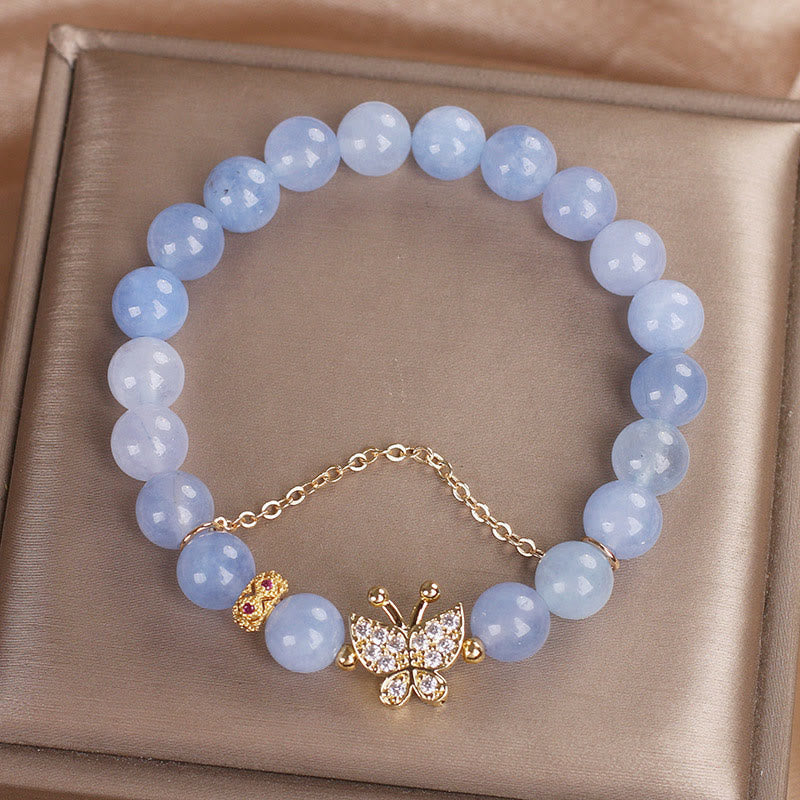 Wear FengShui Aquamarine Butterfly Serenity Bracelet
