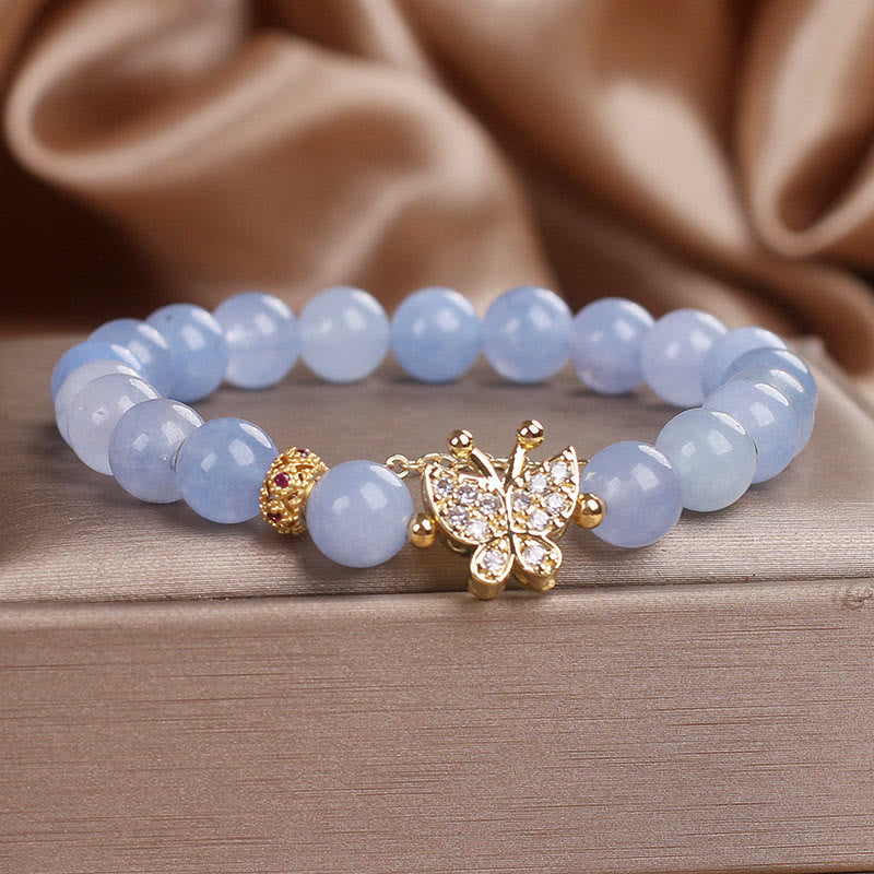 Wear FengShui Aquamarine Butterfly Serenity Bracelet