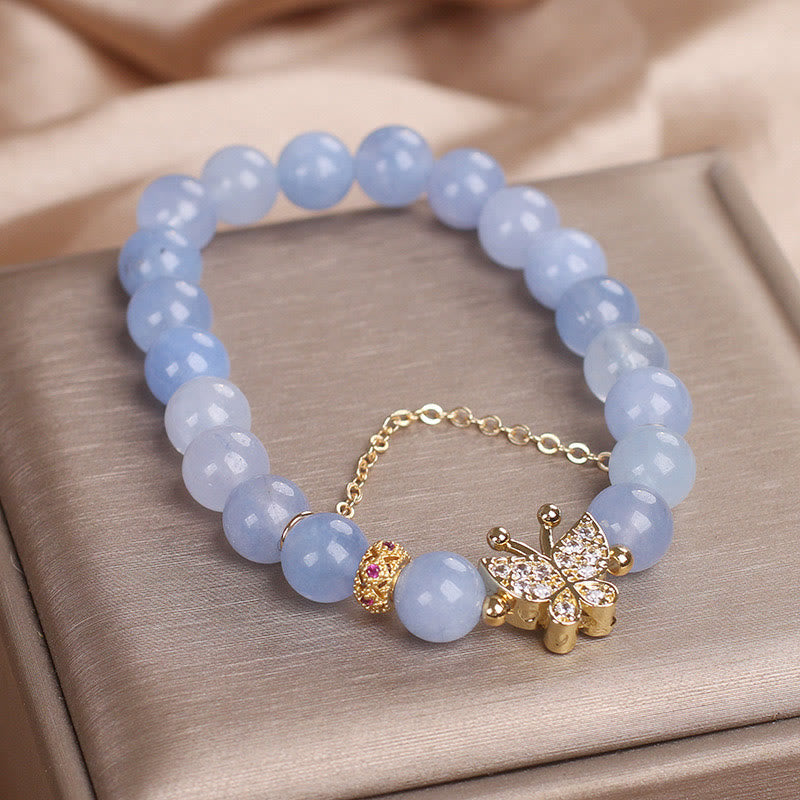 Wear FengShui Aquamarine Butterfly Serenity Bracelet