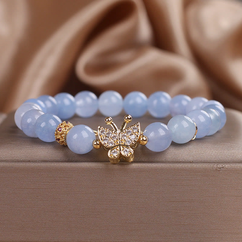 Wear FengShui Aquamarine Butterfly Serenity Bracelet