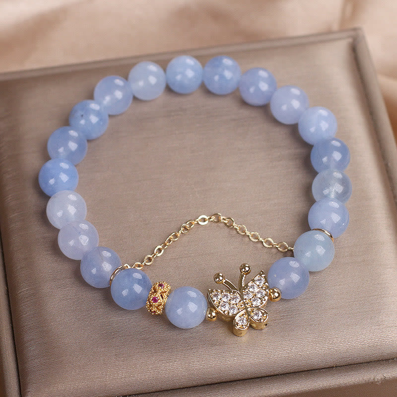 Wear FengShui Aquamarine Butterfly Serenity Bracelet