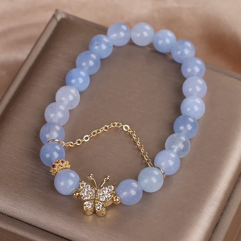 Wear FengShui Aquamarine Butterfly Serenity Bracelet
