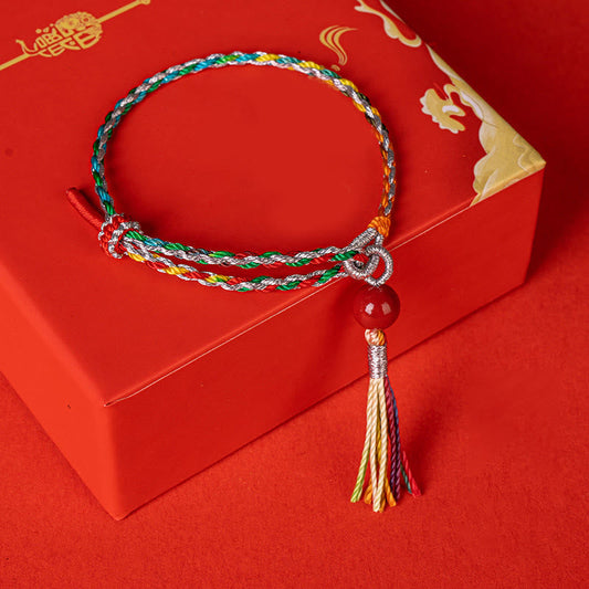 Wear FengShui Colorful String Cinnabar Concentration Bracelet