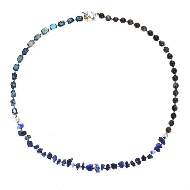Wear FengShui Emperor Stone Sodalite Gold Sheen Obsidian Balance Triple Wrap Bracelet