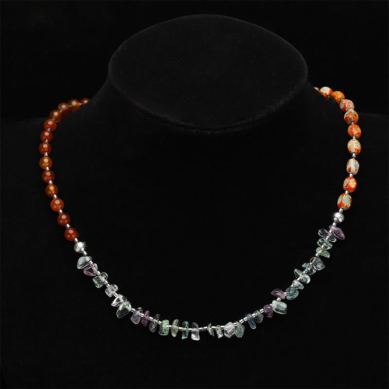 Wear FengShui Fluorite Red Agate Emperor Stone Power Triple Wrap Bracelet