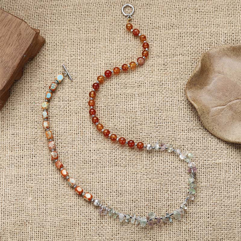 Wear FengShui Fluorite Red Agate Emperor Stone Power Triple Wrap Bracelet