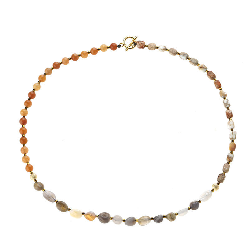 Wear FengShui Botswana Agate Red Agate  Emperor Stone Creativity Triple Wrap Bracelet