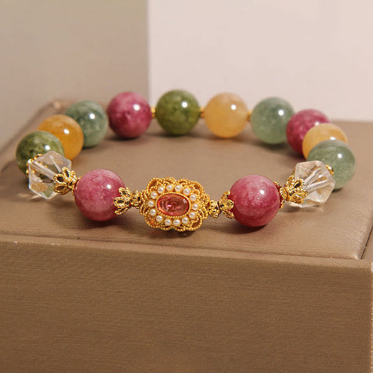 Wear FengShui Tourmaline Pearl Pink Crystal White Crystal Wisdom Bracelet