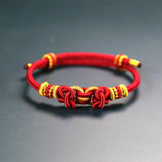Wear FengShui Red String Saddle Knot Strength Bracelet