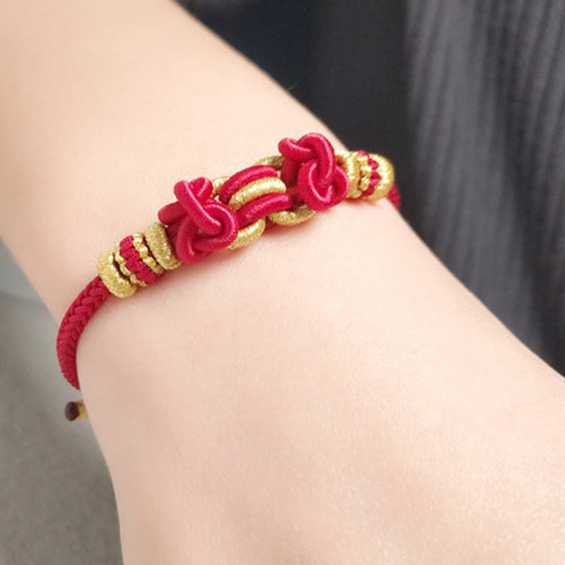 Wear FengShui Red String Saddle Knot Strength Bracelet