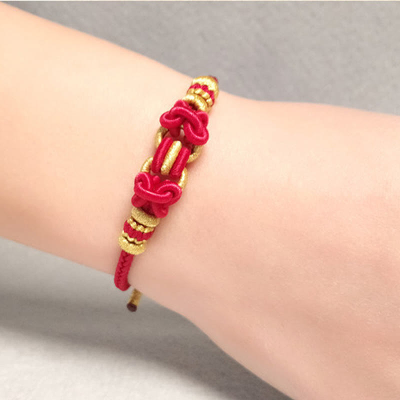 Wear FengShui Red String Saddle Knot Strength Bracelet