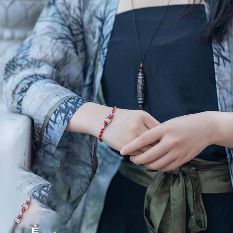 Wear FengShui Red String 925 Sterling Silver Safe Luck Bracelet
