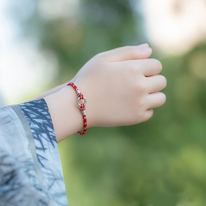 Wear FengShui Red String 925 Sterling Silver Safe Luck Bracelet