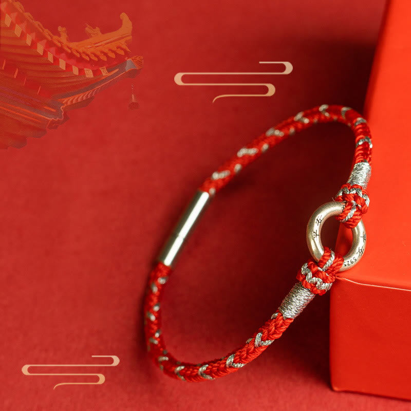 Wear FengShui Red String 925 Sterling Silver Safe Luck Bracelet
