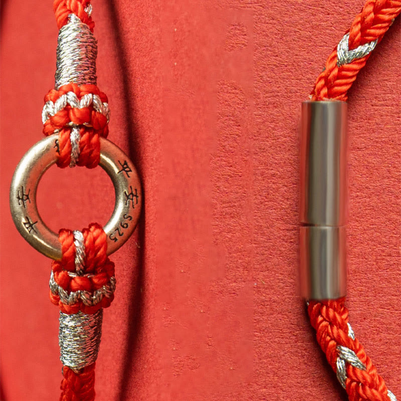 Wear FengShui Red String 925 Sterling Silver Safe Luck Bracelet