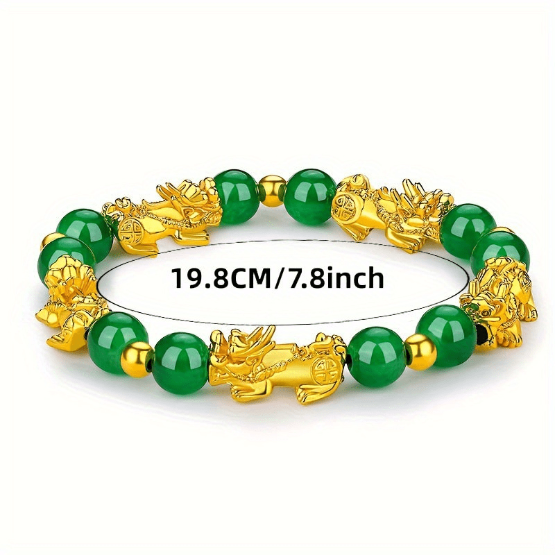 Green Crystal Pixiu Wealth Bracelet – Attracts Fortune, Peace & Good Luck
