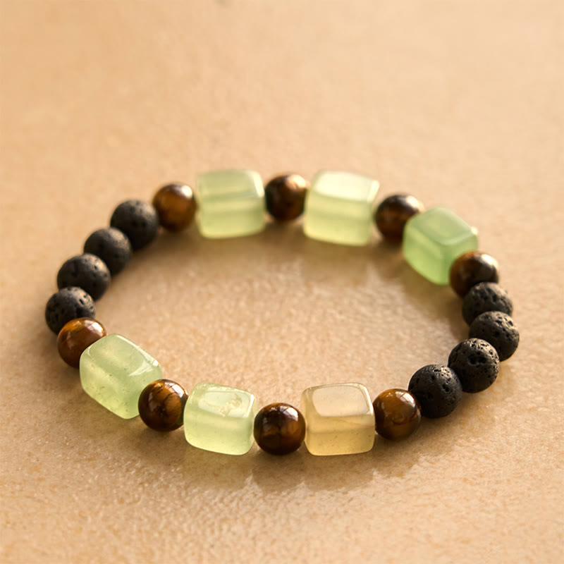 Wear FengShui Various Crystals Cube Amethyst Lava Rock Support Bracelet