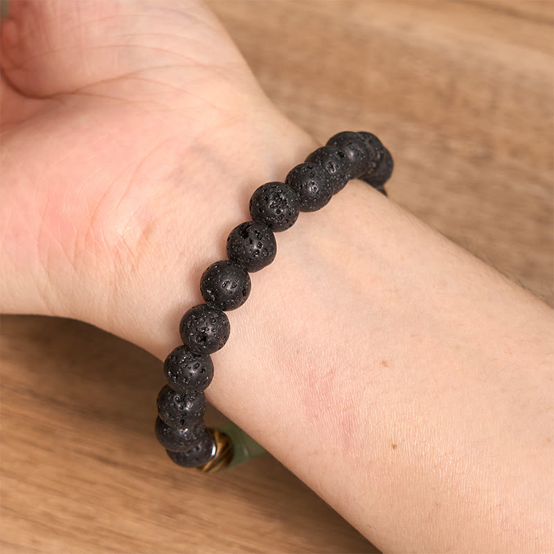Wear FengShui Various Crystals Lava Rock Calm Bracelet