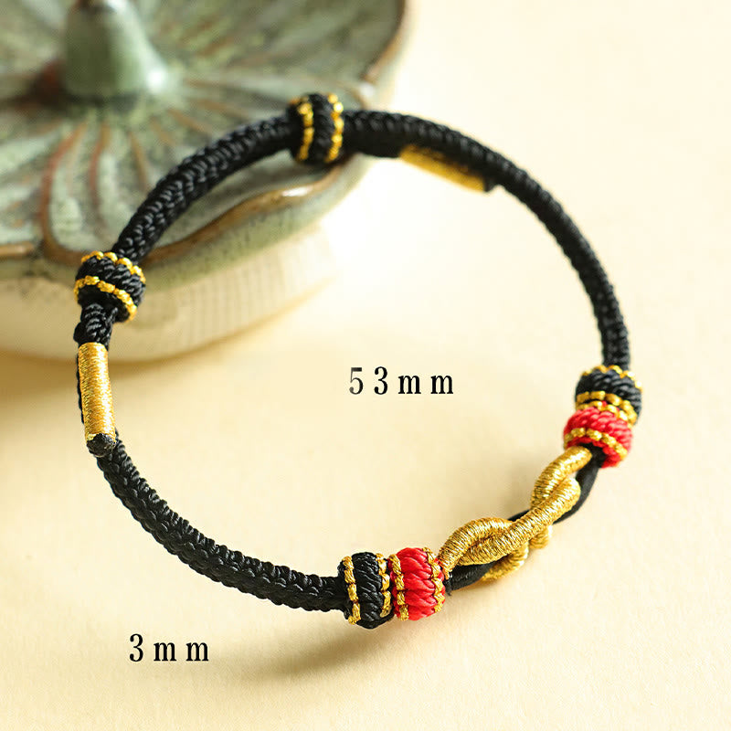 Wear FengShui Handmade Ingot Pattern Braided String Protection Bracelet