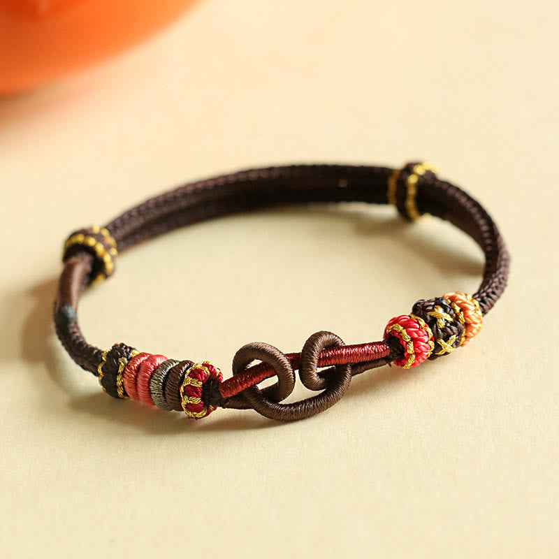 Wear FengShui Handmade Ingot Pattern Braided String Protection Bracelet