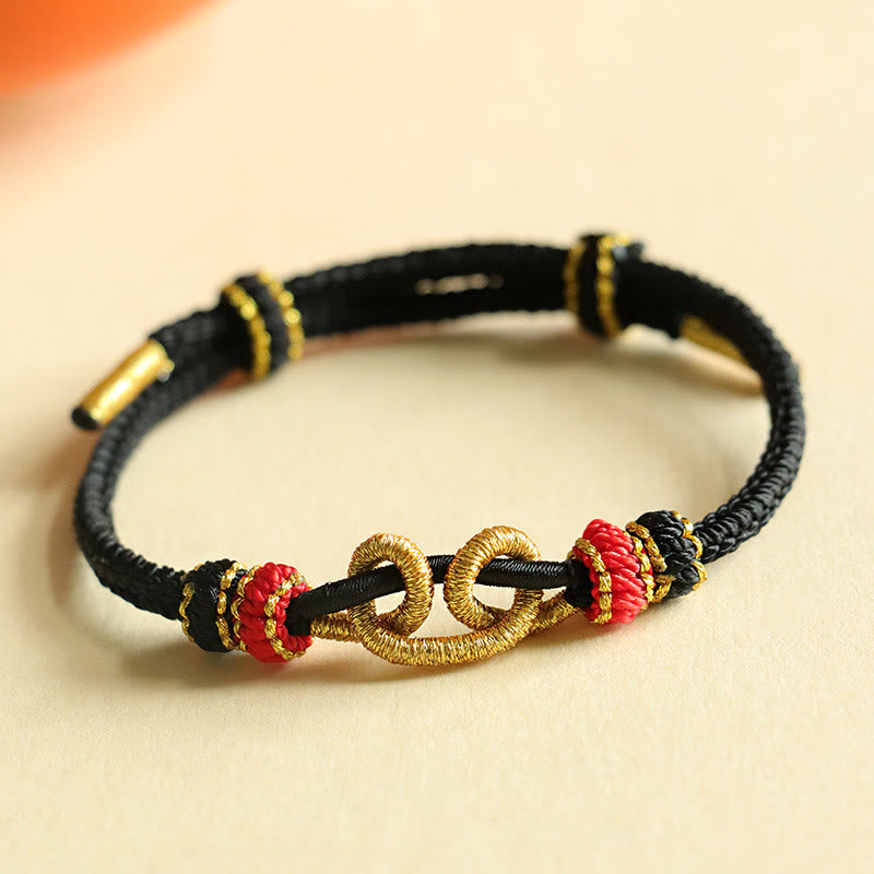 Wear FengShui Handmade Ingot Pattern Braided String Protection Bracelet