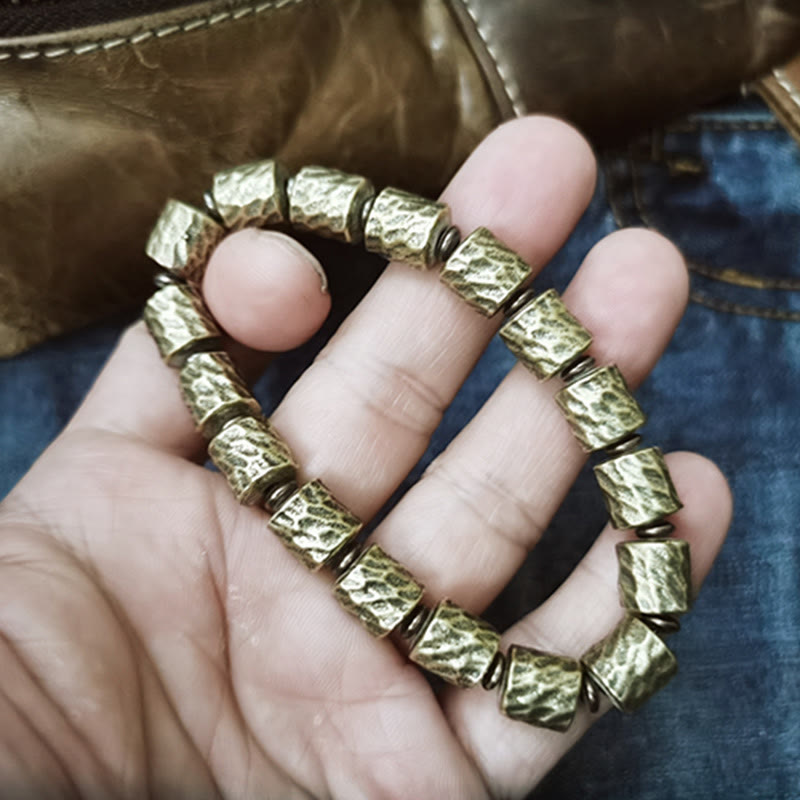 Wear FengShui Copper Meteorite Crater Pattern Luck Bracelet