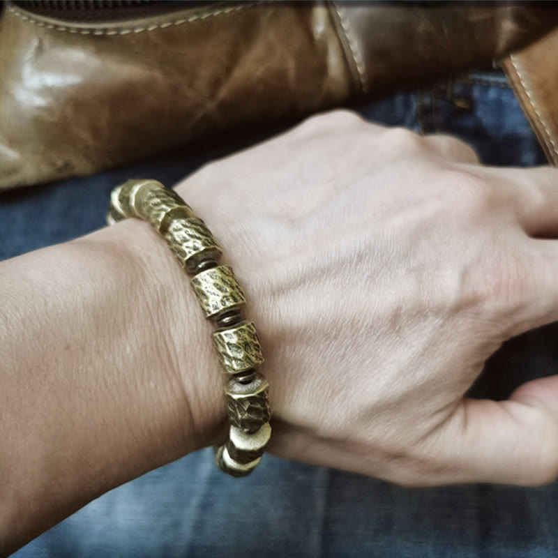 Wear FengShui Copper Meteorite Crater Pattern Luck Bracelet