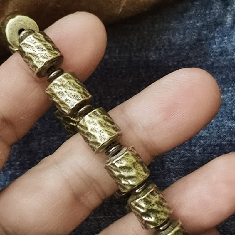 Wear FengShui Copper Meteorite Crater Pattern Luck Bracelet