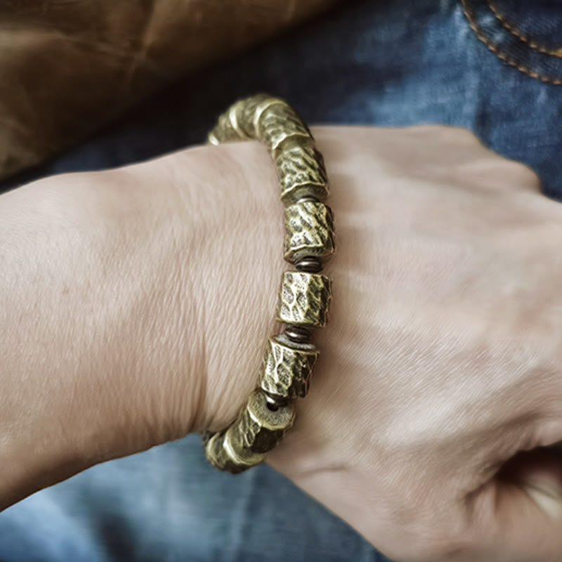 Wear FengShui Copper Meteorite Crater Pattern Luck Bracelet