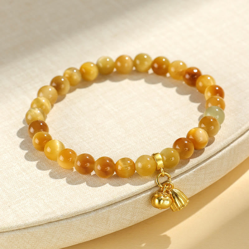 Wear FengShui Tiger Eye Fu Character Bamboo Koi Fish Lotus Om Mani Padme Hum Protection Bracelet