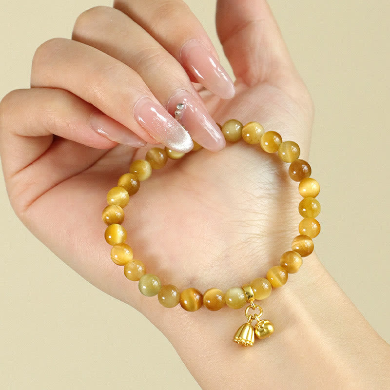 Wear FengShui Tiger Eye Fu Character Bamboo Koi Fish Lotus Om Mani Padme Hum Protection Bracelet