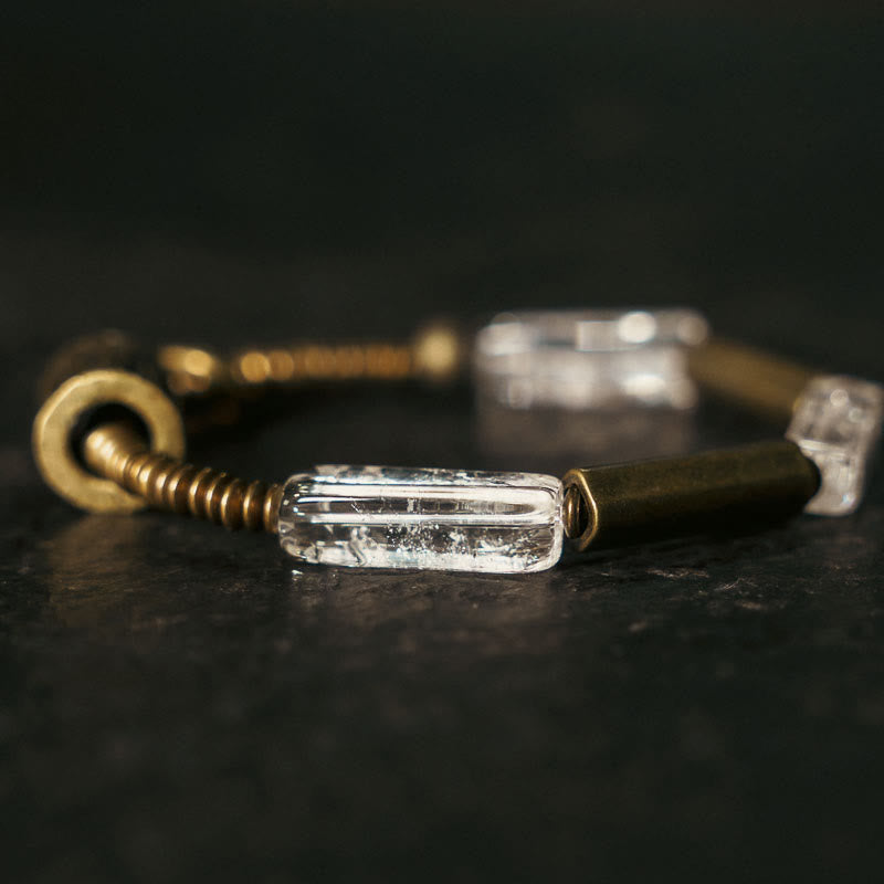 Wear FengShui Copper Square White Crystal Luck Bracelet