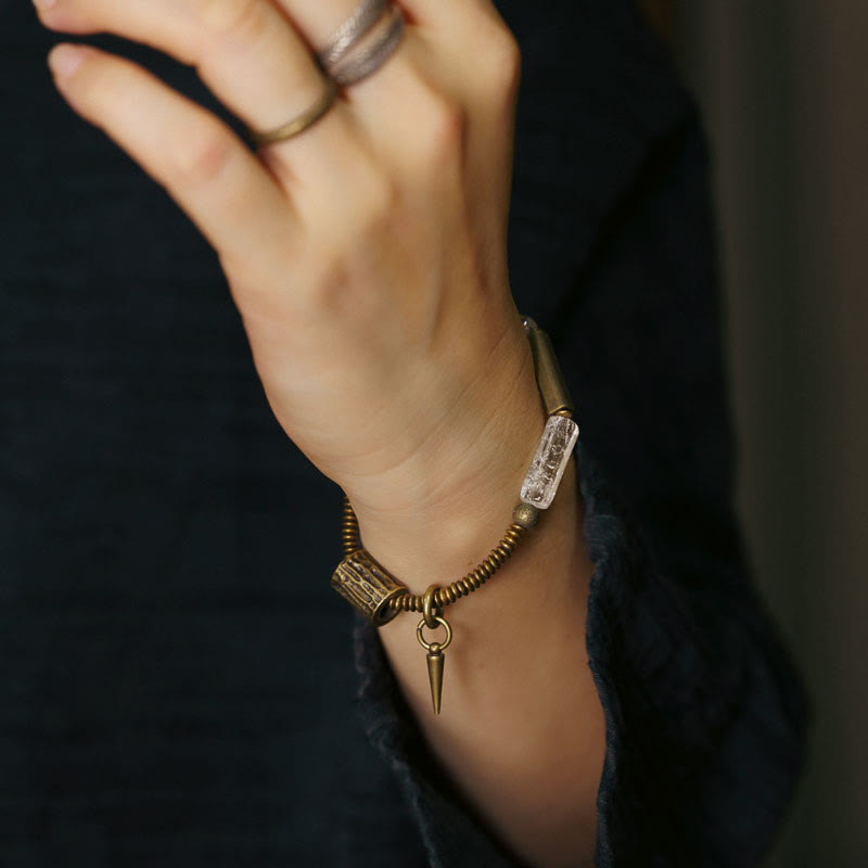 Wear FengShui Copper Square White Crystal Luck Bracelet
