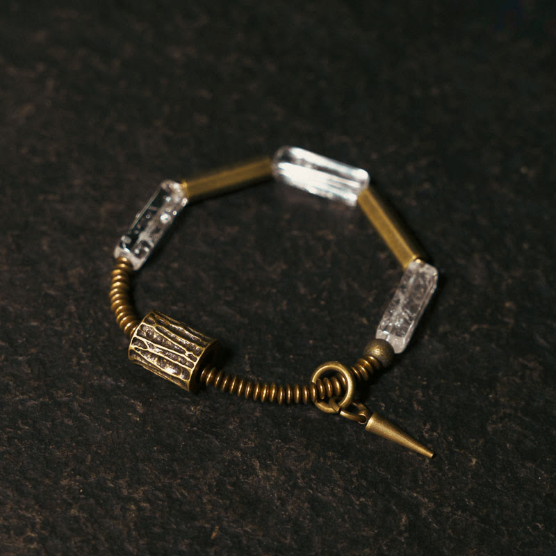 Wear FengShui Copper Square White Crystal Luck Bracelet