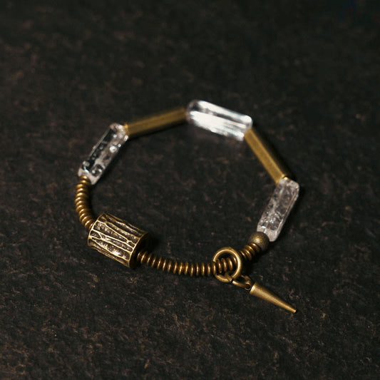 Wear FengShui Copper Square White Crystal Luck Bracelet