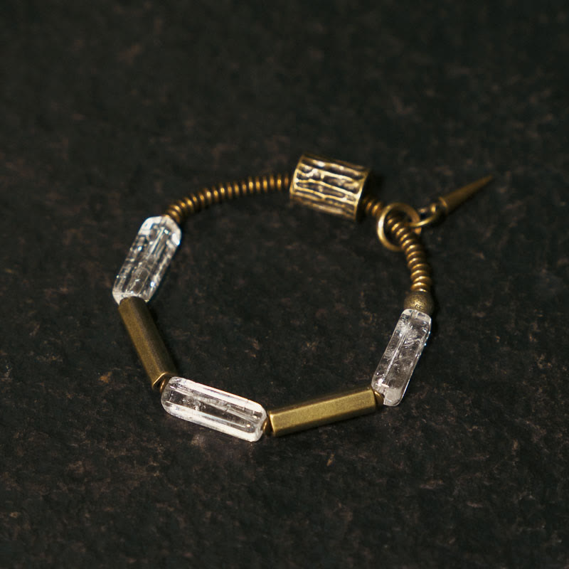 Wear FengShui Copper Square White Crystal Luck Bracelet