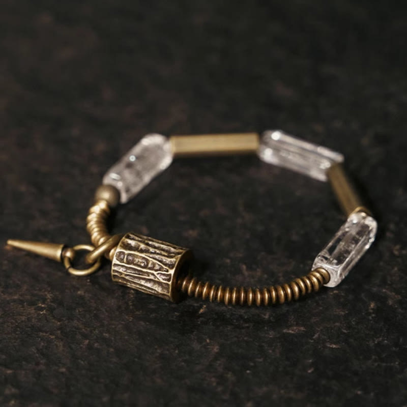 Wear FengShui Copper Square White Crystal Luck Bracelet