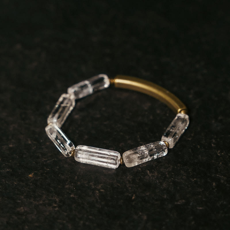 Wear FengShui Square White Crystal Copper Luck Healing Bracelet