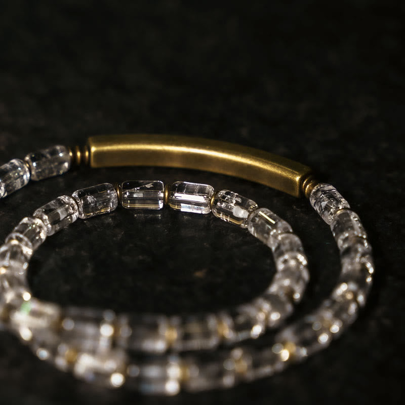 Wear FengShui Square White Crystal Copper Luck Bracelet