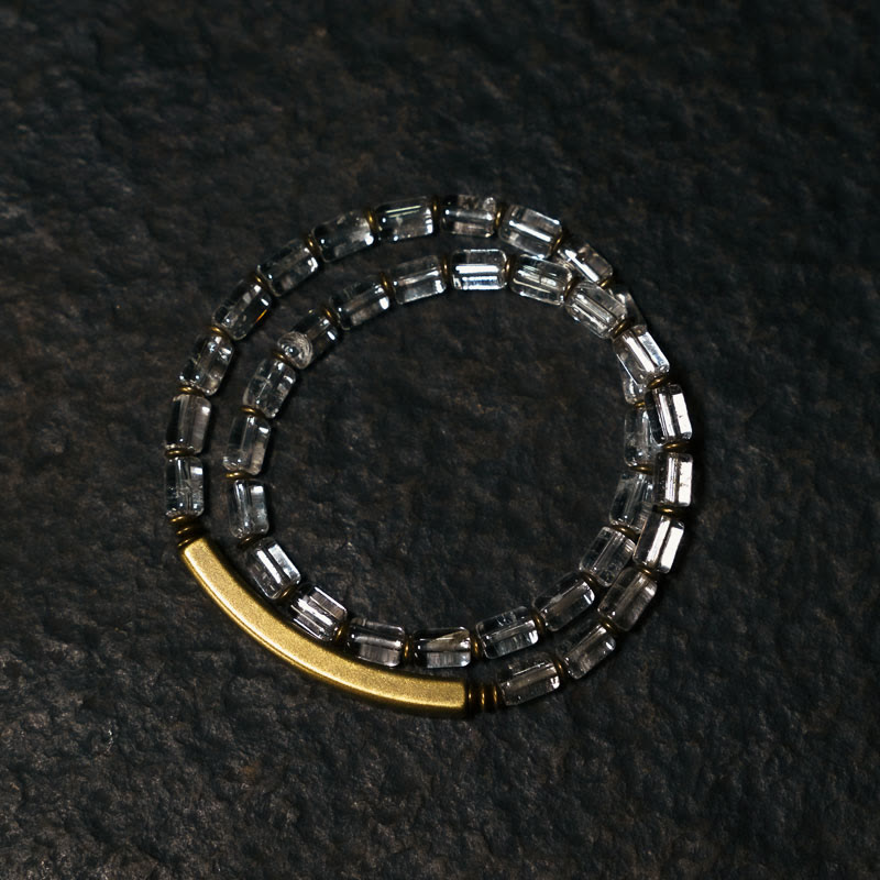 Wear FengShui Square White Crystal Copper Luck Bracelet